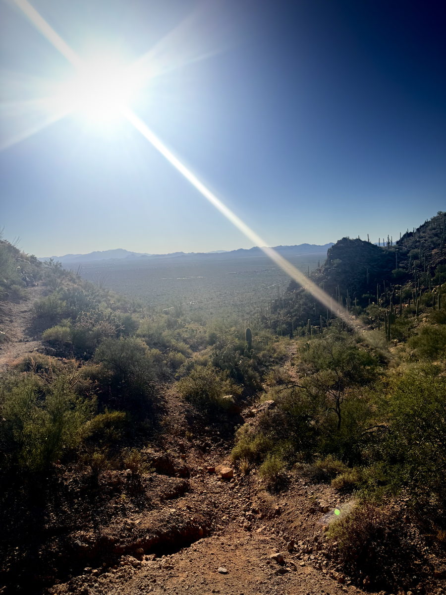 Afternoon sun over the pass